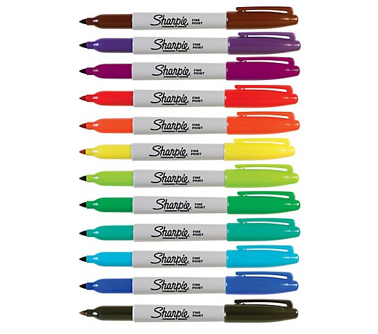 Sharpie Set of 12 Assorted Colors Fine Point Permanent Markers