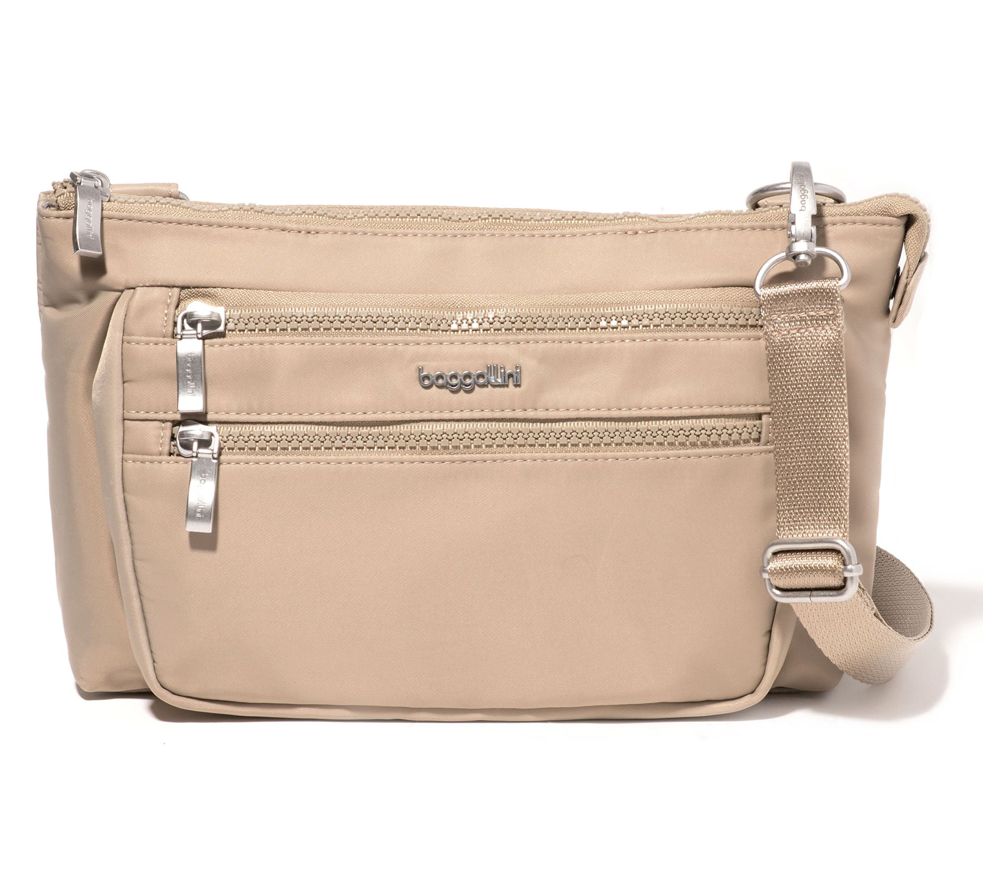 Baggallini Premier Twill Multi Zip RFID Crossbody Bag