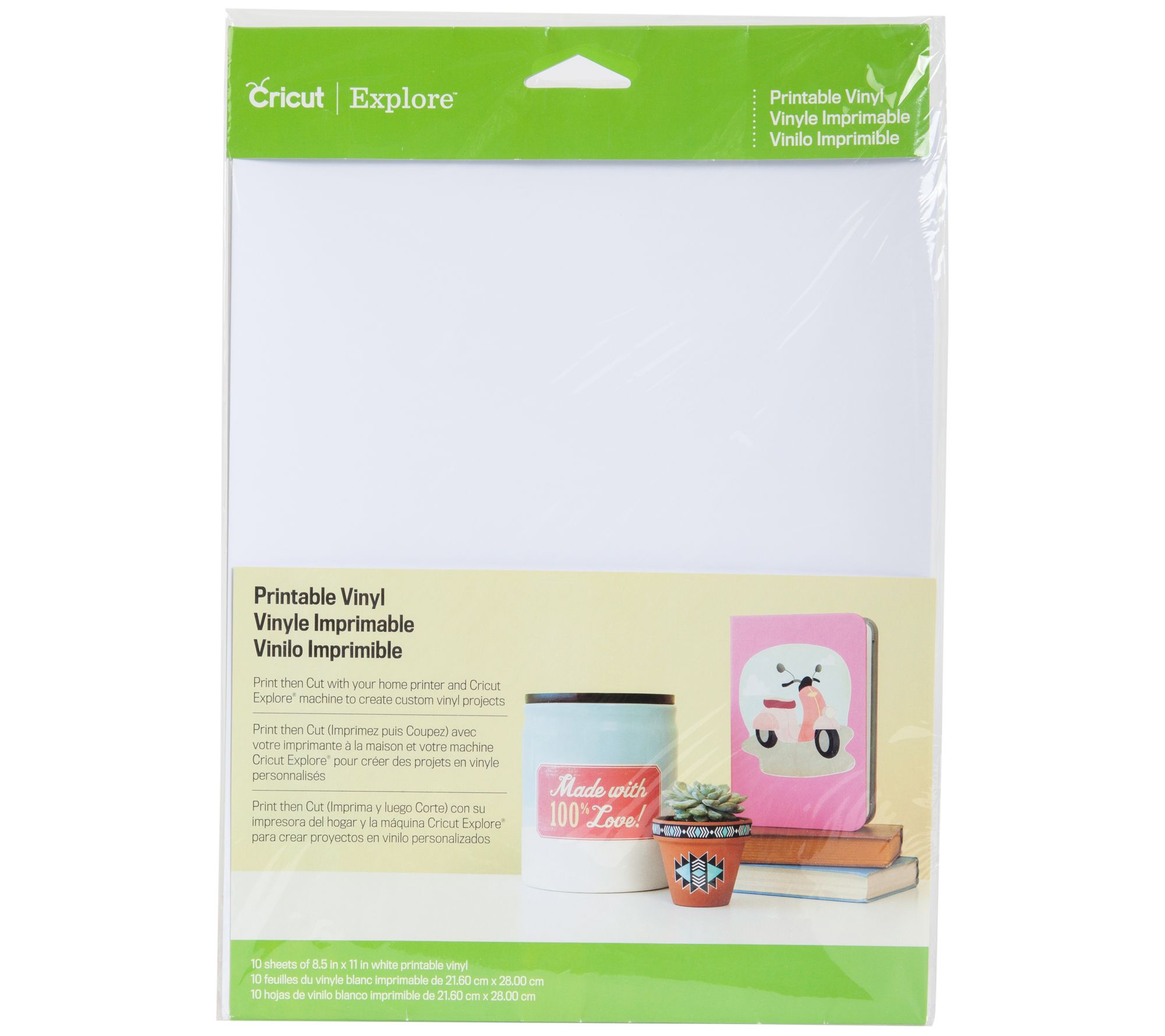 cricut printable vinyl 8 5x11 10 sheets qvc com