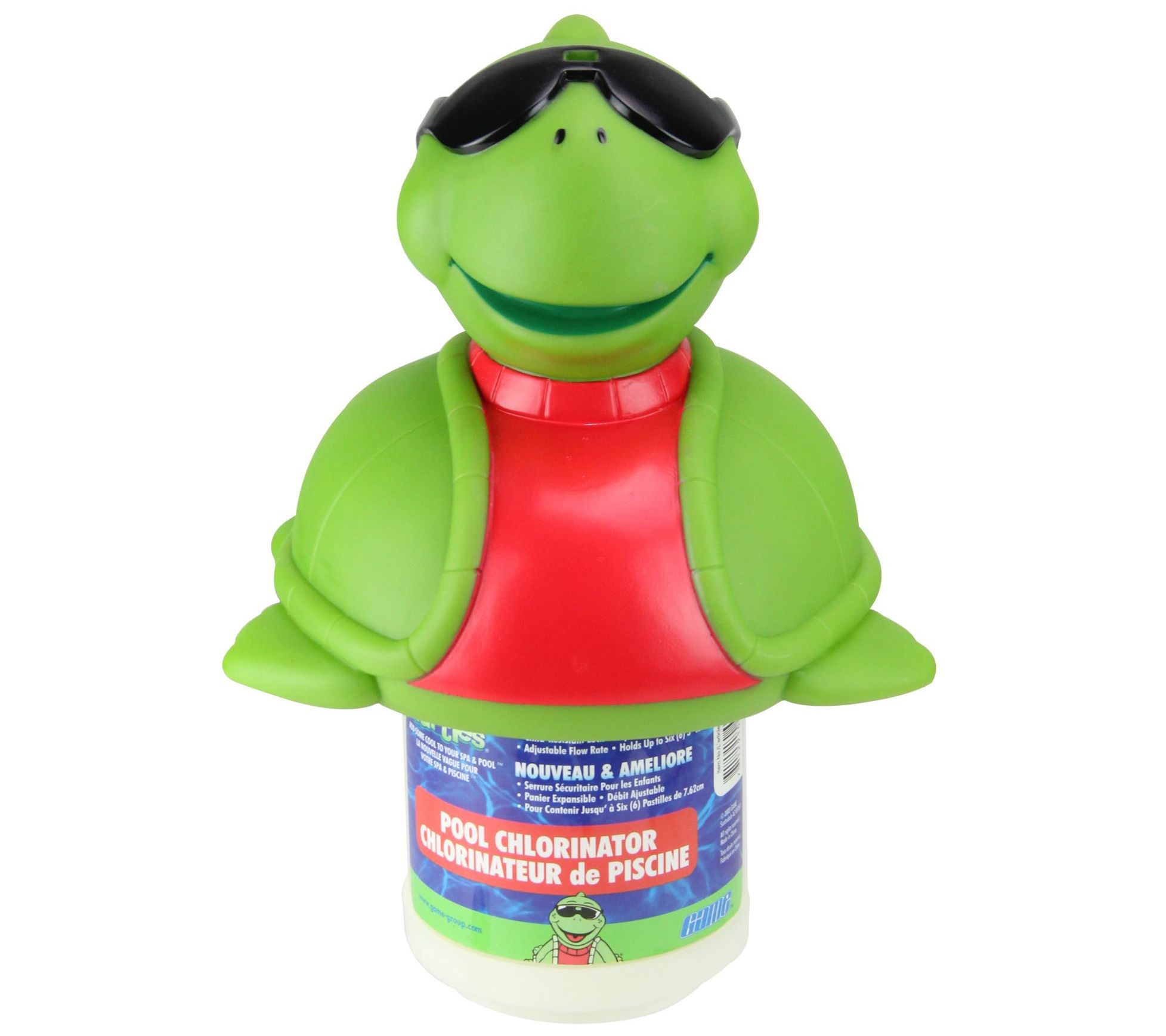 11.5" Green Turtle with Sunglasses Floating Pool Chlorine Disp