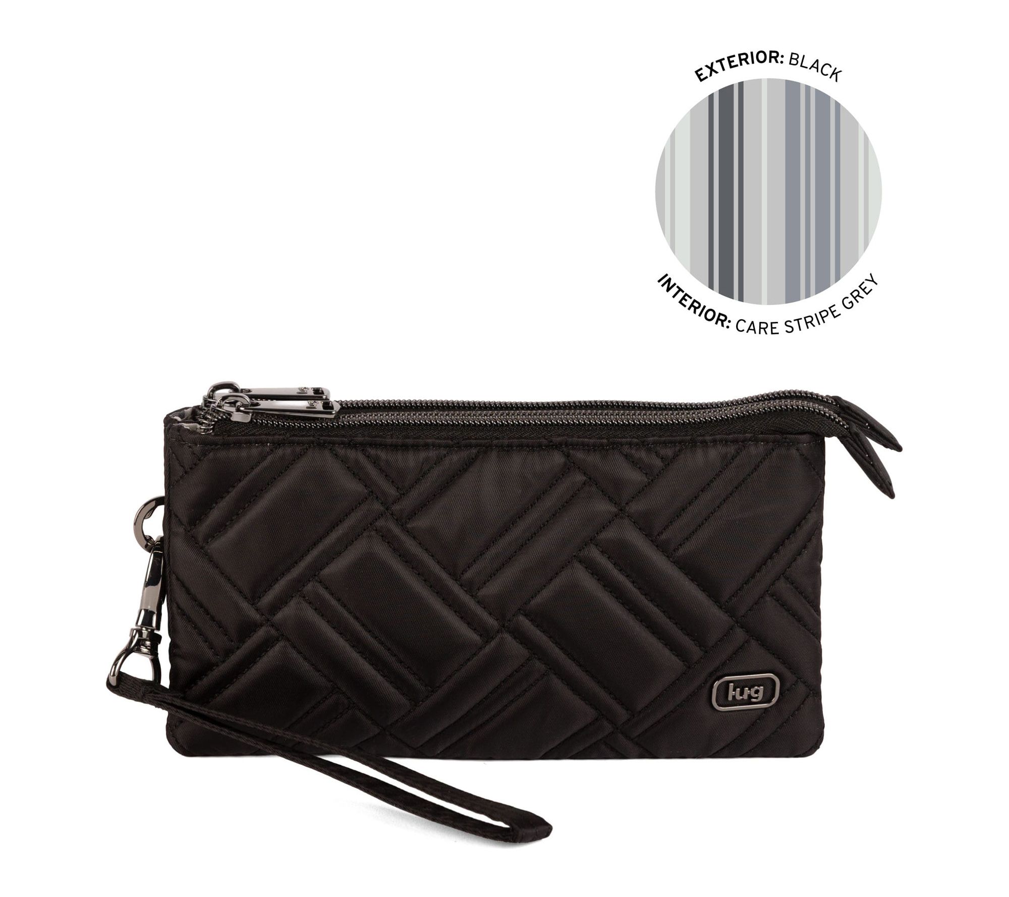 Lug Quilted Top Zip Pouch with Wristlet Strap-Frolic