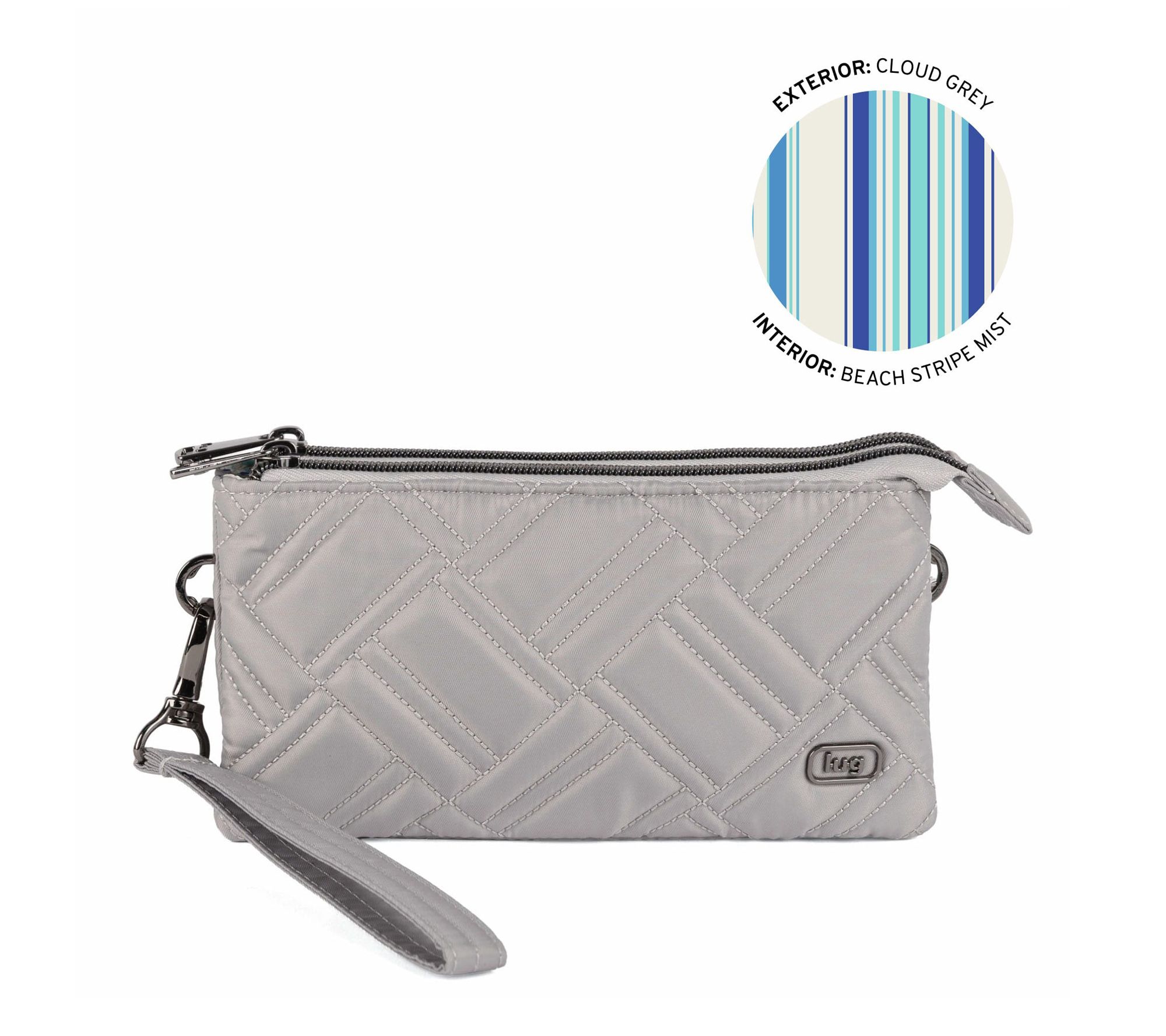 Lug Quilted Top Zip Pouch with Wristlet Strap-Frolic