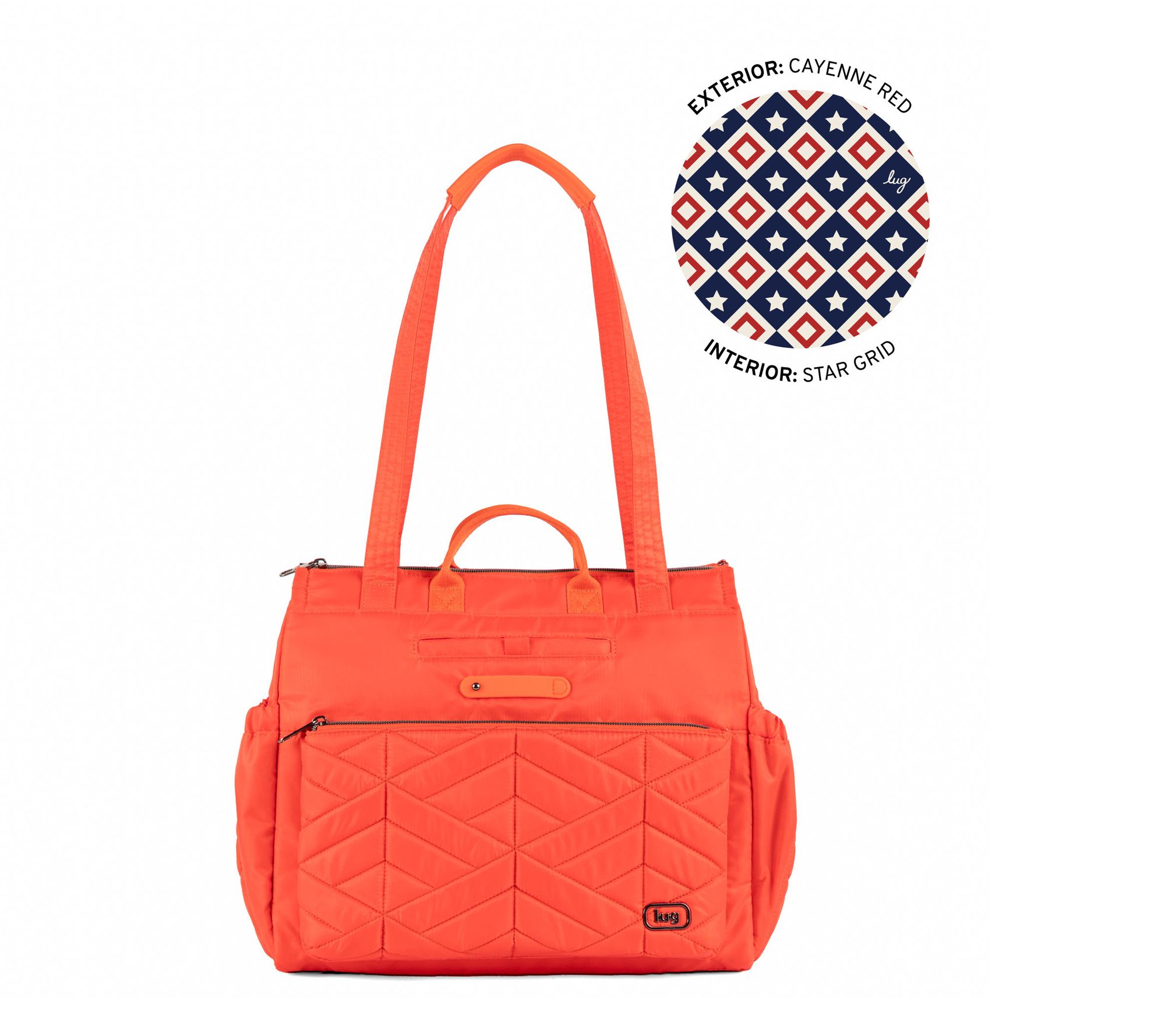 Lug Quilted Tote Bag with RFID & Charm Bar - Soprano