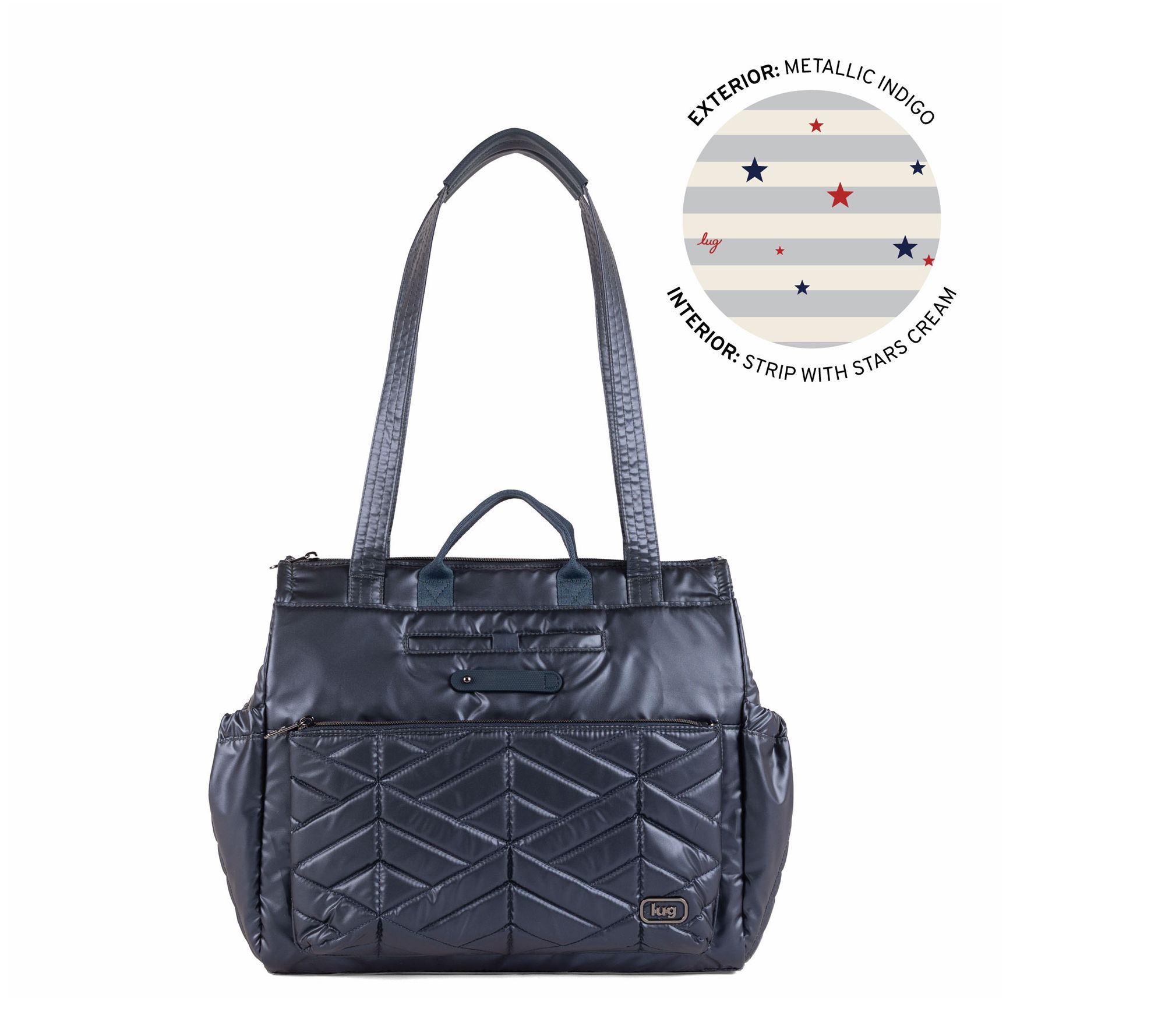Lug Quilted Tote Bag with RFID & Charm Bar - Soprano
