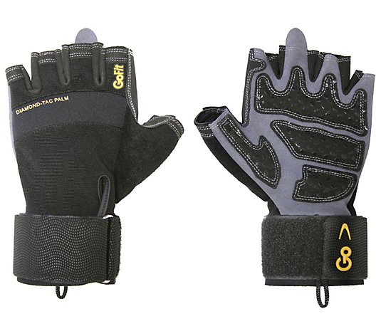 GoFit Xtreme Wrist-Wrap Gloves with ArticulatedGrip Medium