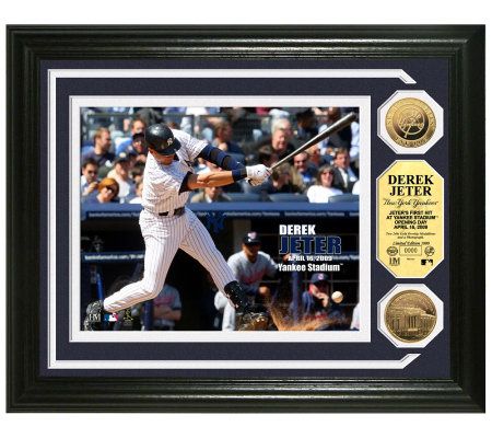 NY Yankees Derek Jeter 1st Hit 24K Gold-Plated PhotoMint 