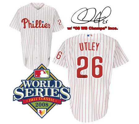 Chase Utley Signed Autograph Philadelphia Phillies MLB Jersey 2008