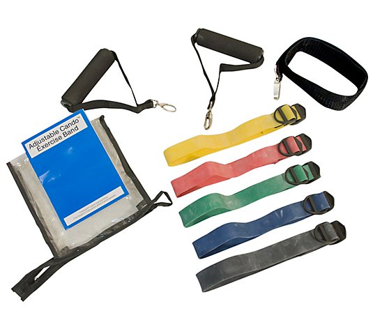 CanDo Adjustable Exercise Resistance Band Kit -5 Bands