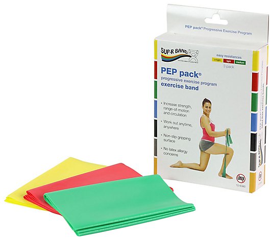 Sup-R Band Latex-Free PEP pack, 1 ea: yellow, red, green