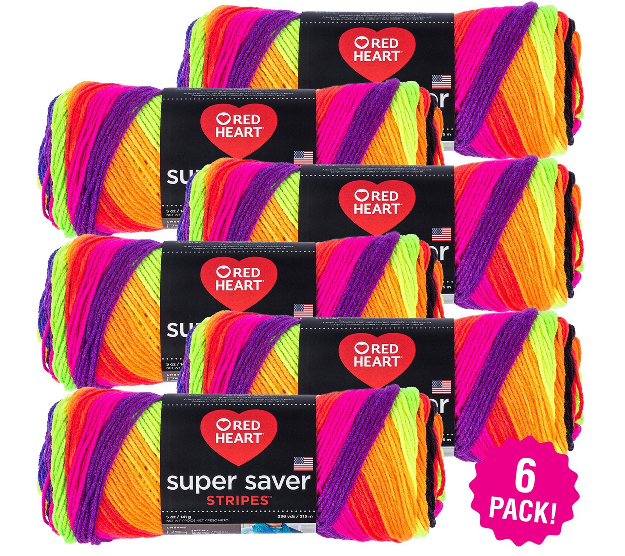 Red Heart Super Saver Neon Stripes - Yarn