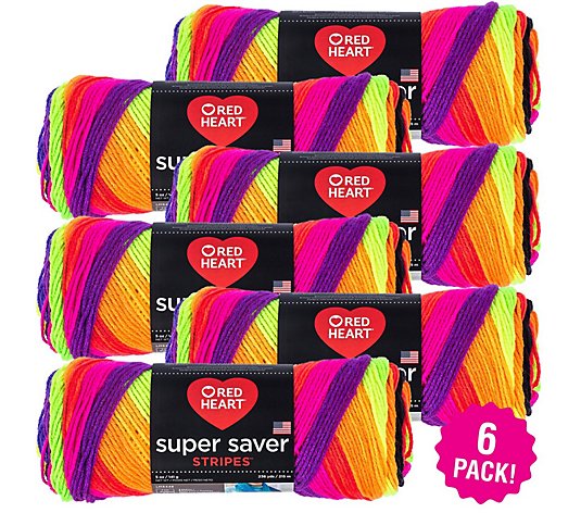 Red Heart 6-Pack Bright Stripe Super Saver Yarn
