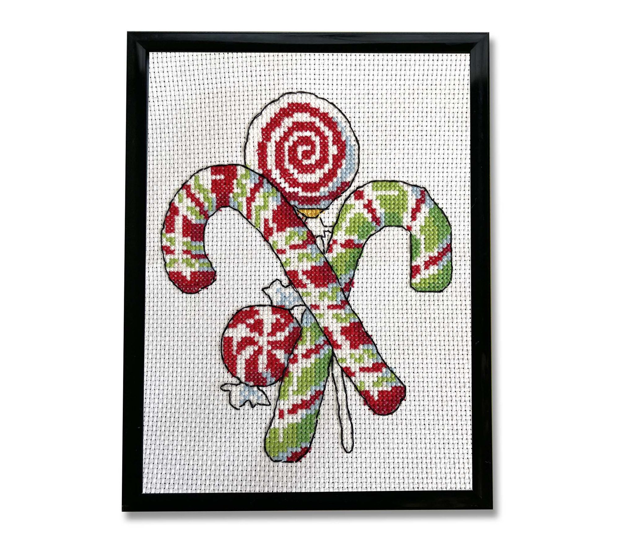 Spot Colors Candy Canes Counted Cross Stitch Kit