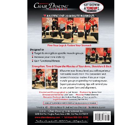 S/2 Chair Dancing Fitness DVD's Sit Down and Tone Up with Chair Yoga ...
