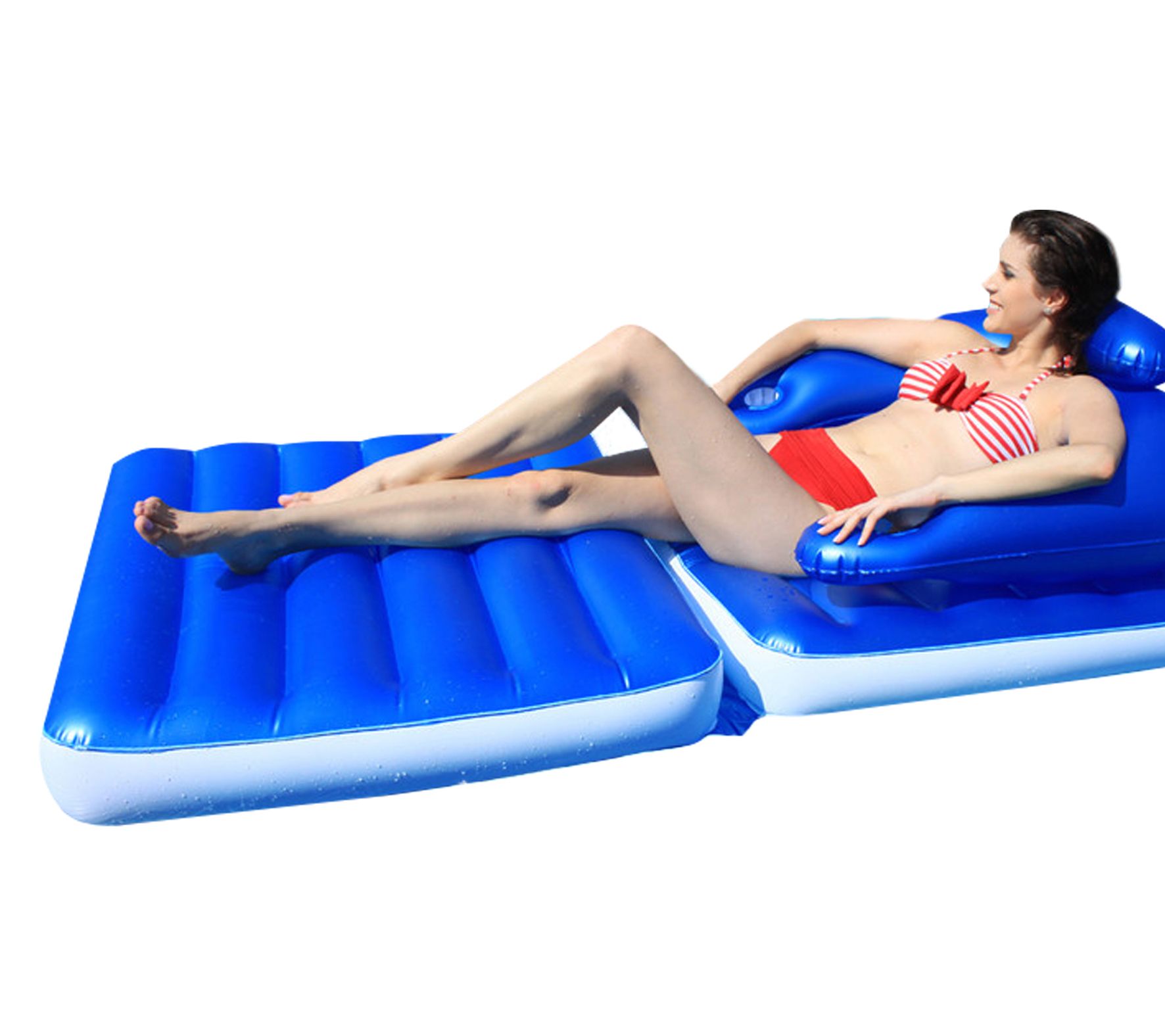 Northlight 74" Blue Convertible Chair Inflatable Pool Float