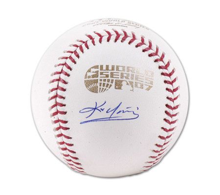 KEVIN YOUKILIS (Red Sox) Signed Official 2007 WORLD SERIES