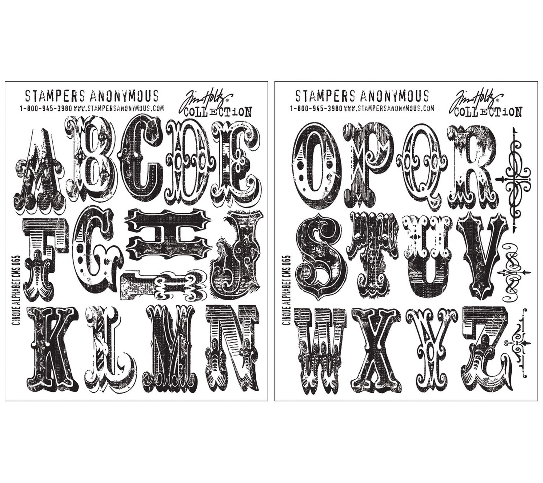 Stampers Anonymous Tim Holtz Cirque Alphabet Cling Stamps