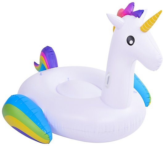 Pool Central 85.5" Inflatable White UnicornPool Float