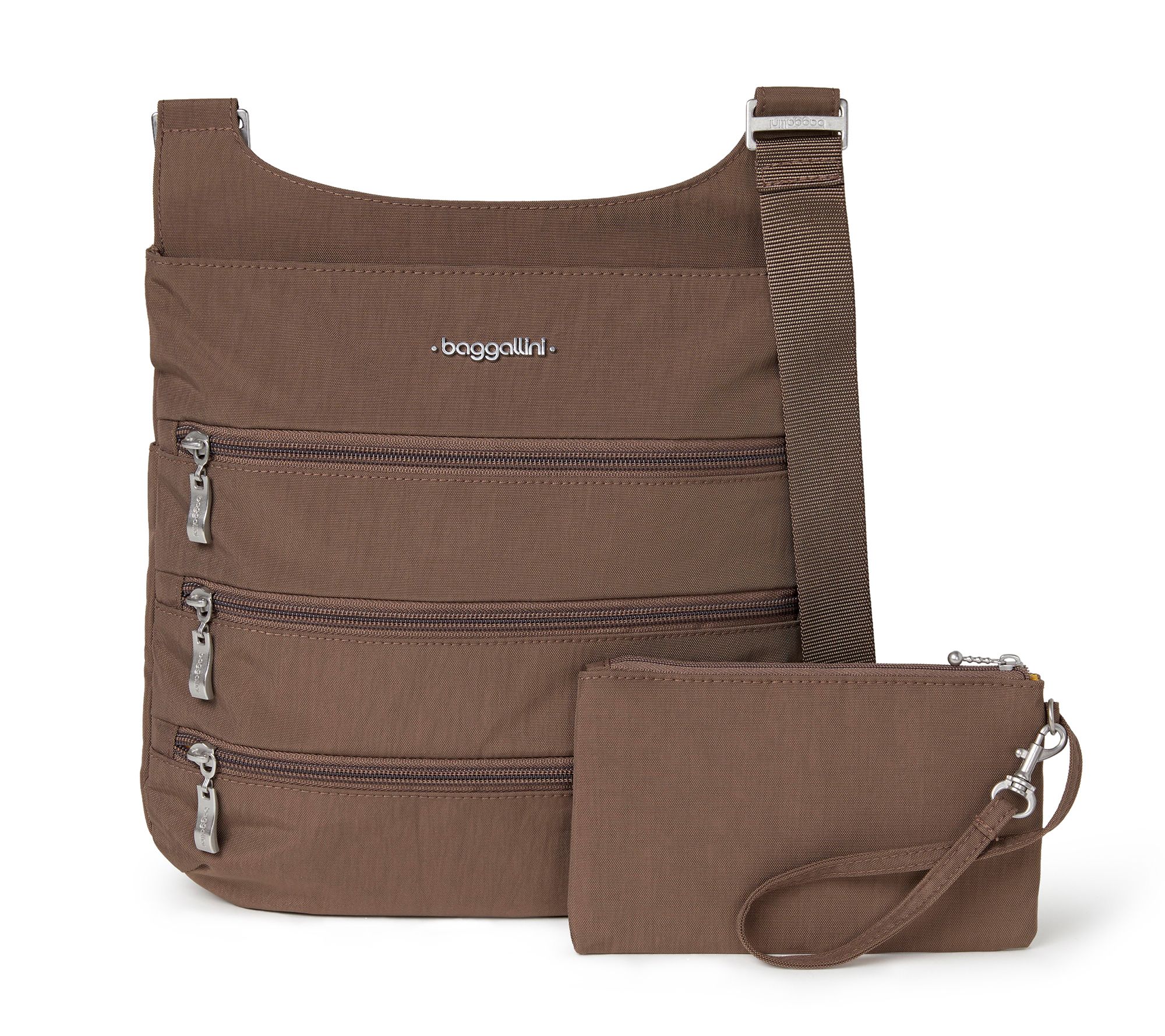 Baggallini Big Zipper Crossbody Bag with Removable Wristlet