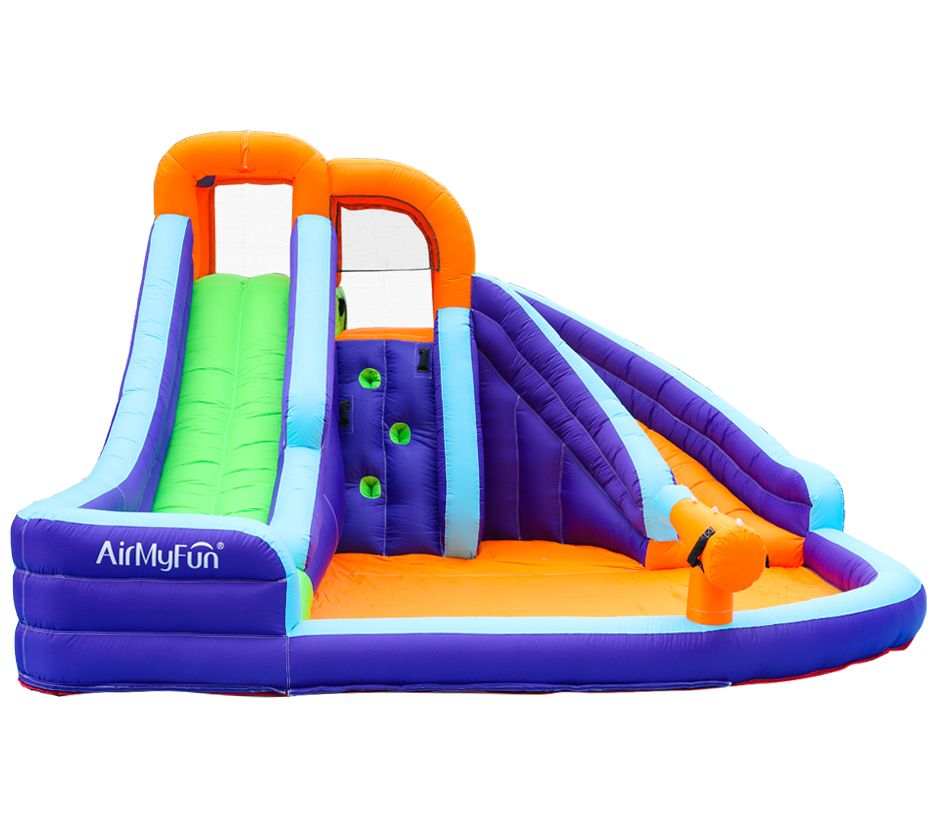 CocoNut Castles Double-Slide Water Park w/ Wall& Water Cannon