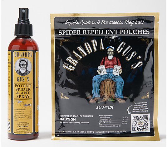 Grandpa Gus 8-oz Spider Repellent Spray and 10 Pouches
