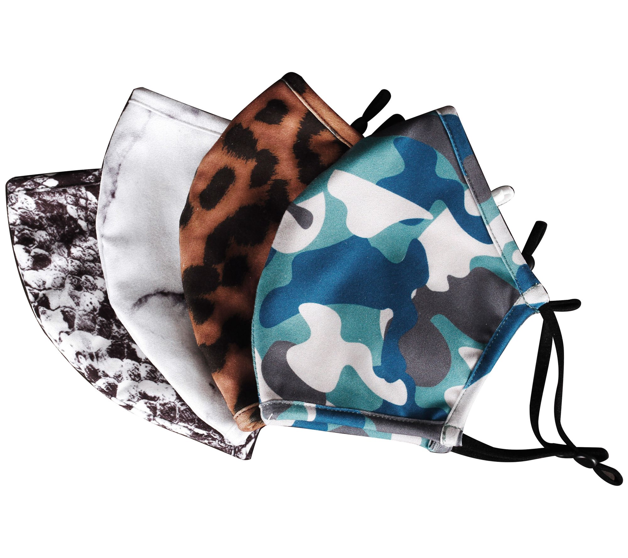 Triforce Set Of 4 Adjustable 2 Layer Face Coverings Qvc Com