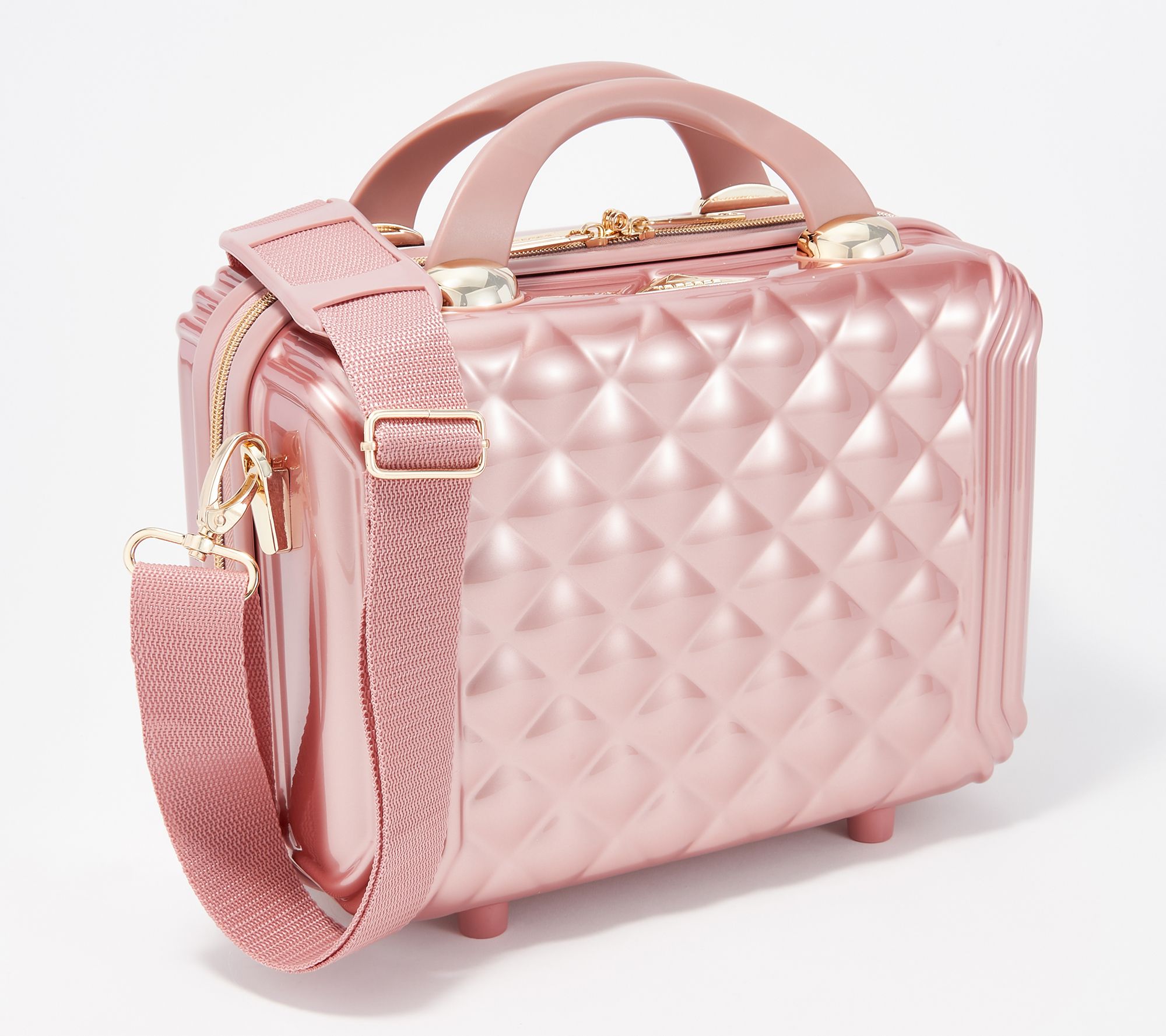 Travel Makeup Bag - Designer Cosmetics Bag with Rose Gold Zipper - Makeup  Case