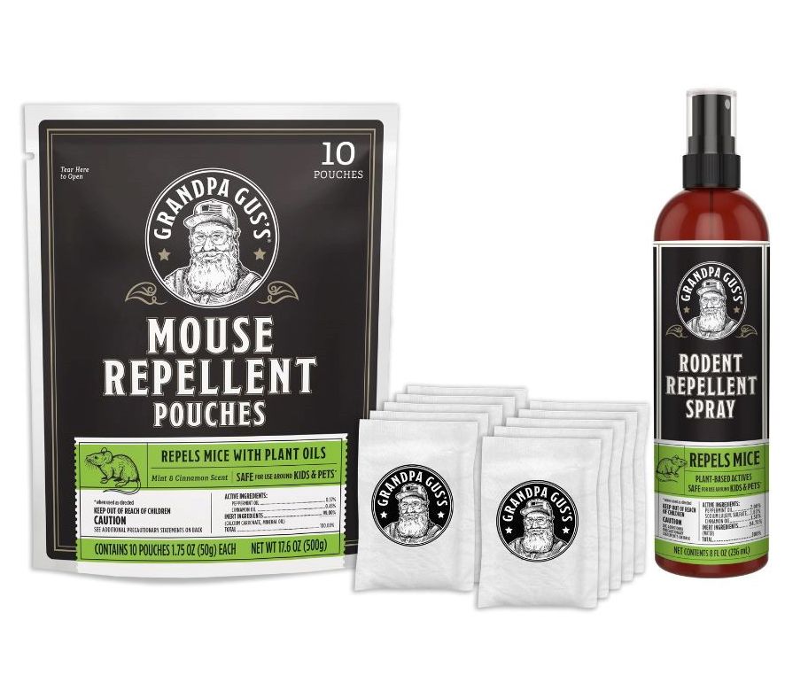 Grandpa Gus 11-Piece Mouse Repellent Kit w/ 8-oz Spray & 10 Sachets
