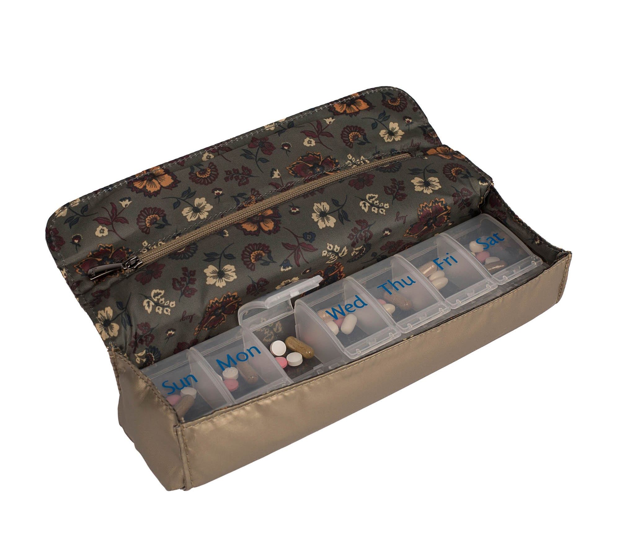 Lug Pill Organizer Case with Zip Pocket - Choo Choo XL