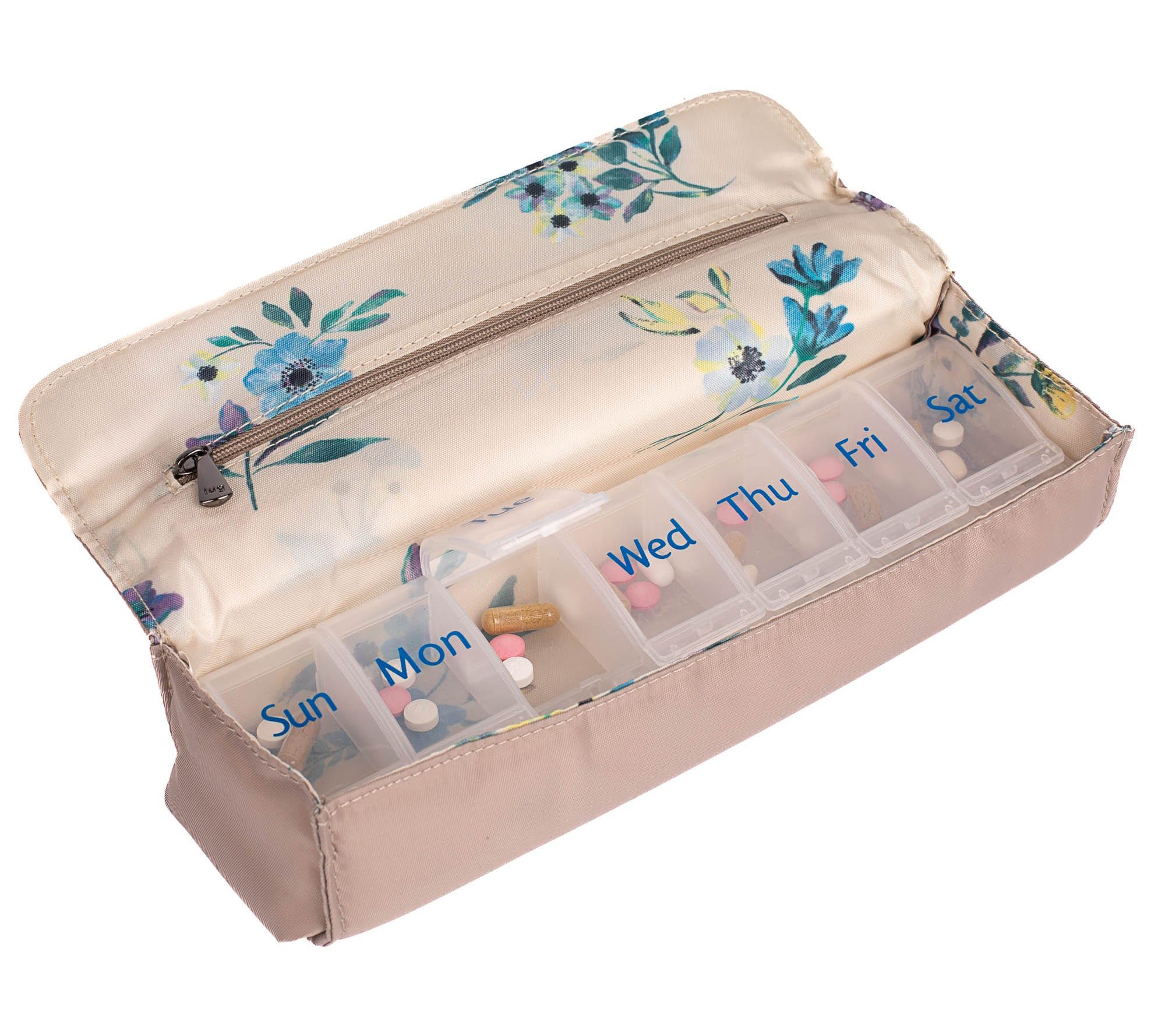 Lug Pill Organizer Case with Zip Pocket - Choo Choo XL