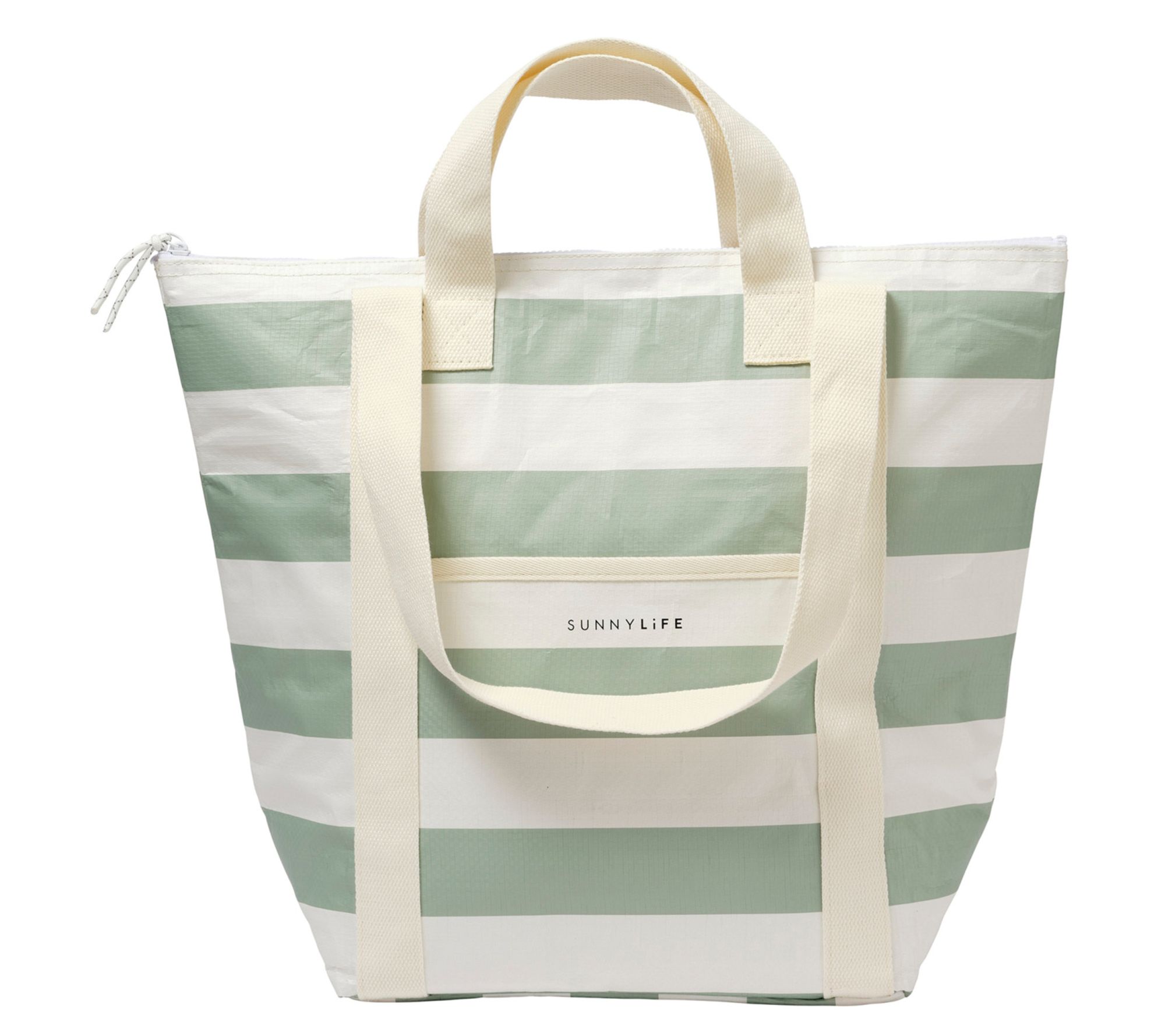 Sunnylife Light Cooler Tote - La Palma Sage Stripe - 6Gal