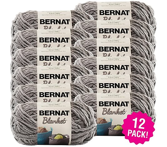 Bernat Blanket Multipack of 12 Gray Yarn 
