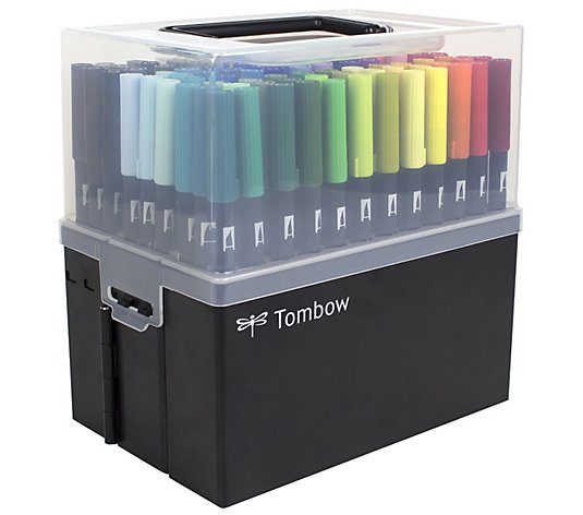 Tombow 108-Piece Dual Brush Marker Set with Marker Case