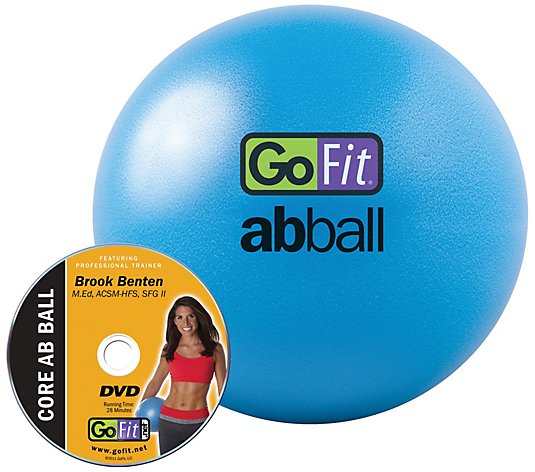 GoFit 20 cm Core Ab Ball with Training DVD andInflation Tube