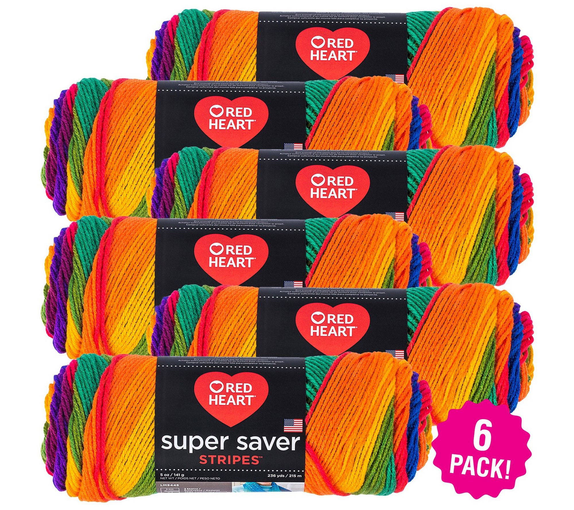 Red Heart Super Saver Yarn - Favorite Stripe