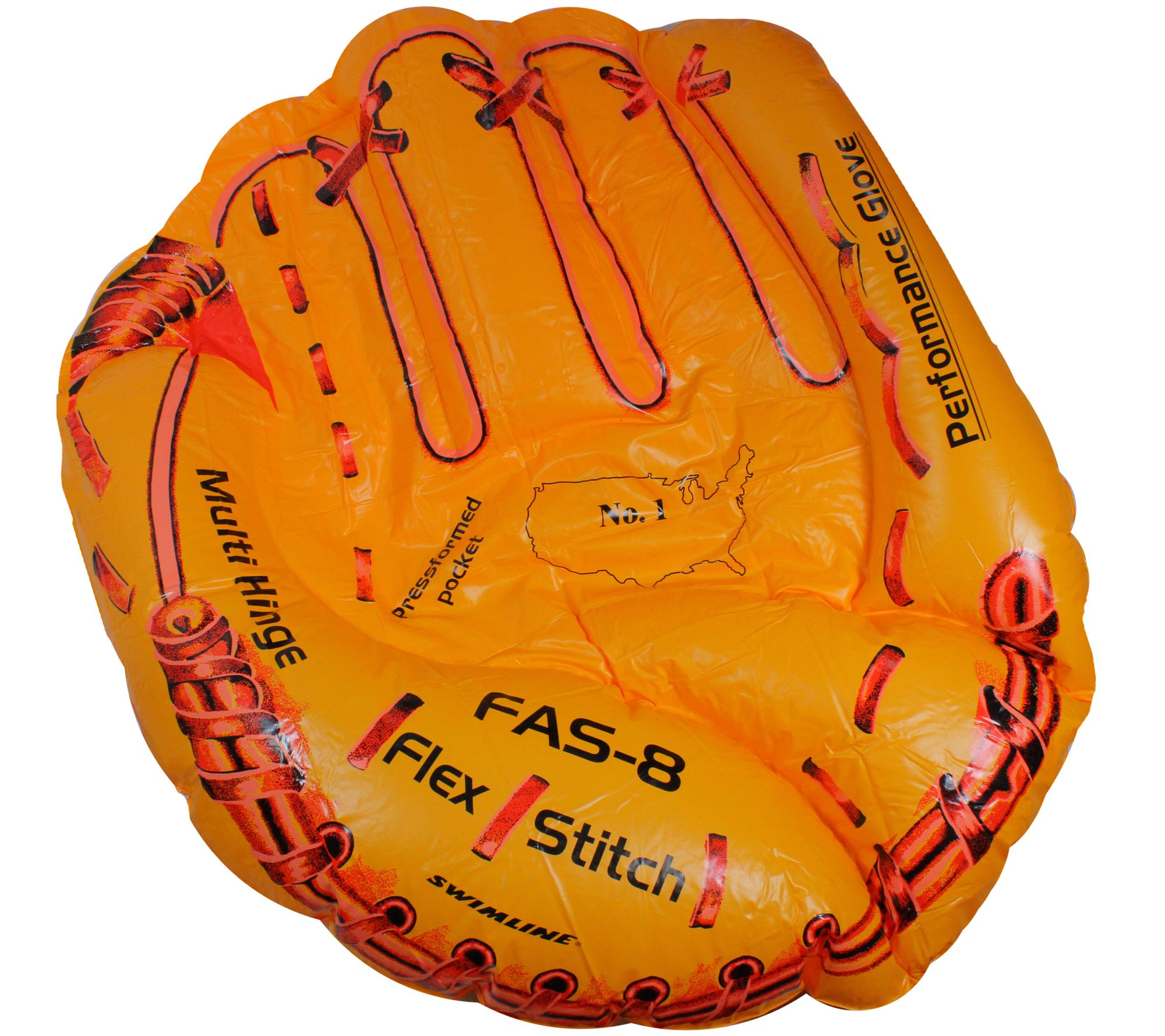 Swim Central 62" Orange Baseball Glove Pool Raft Float
