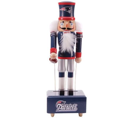 NFL New England Patriots Windup Musical Nutcracker - QVC.com