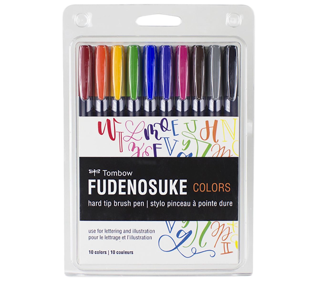 Tombow 10 Pack Fudenosuke Color Brush Pens
