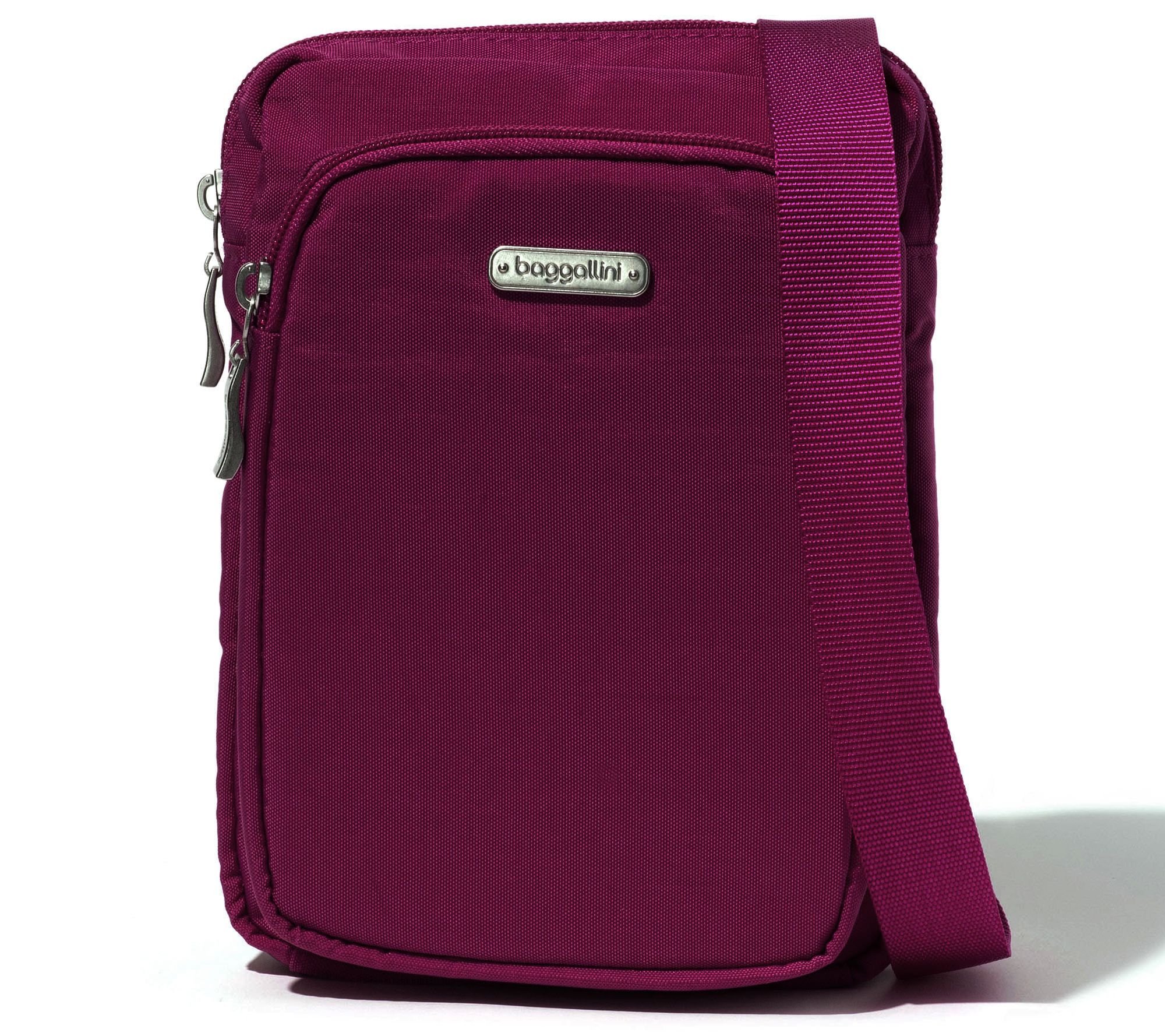 Baggallini Washable Dual Zipper N S Crossbody with RFID QVC