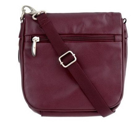 Travelon Leather Essentials Organizer Shoulder Bag - QVC.com