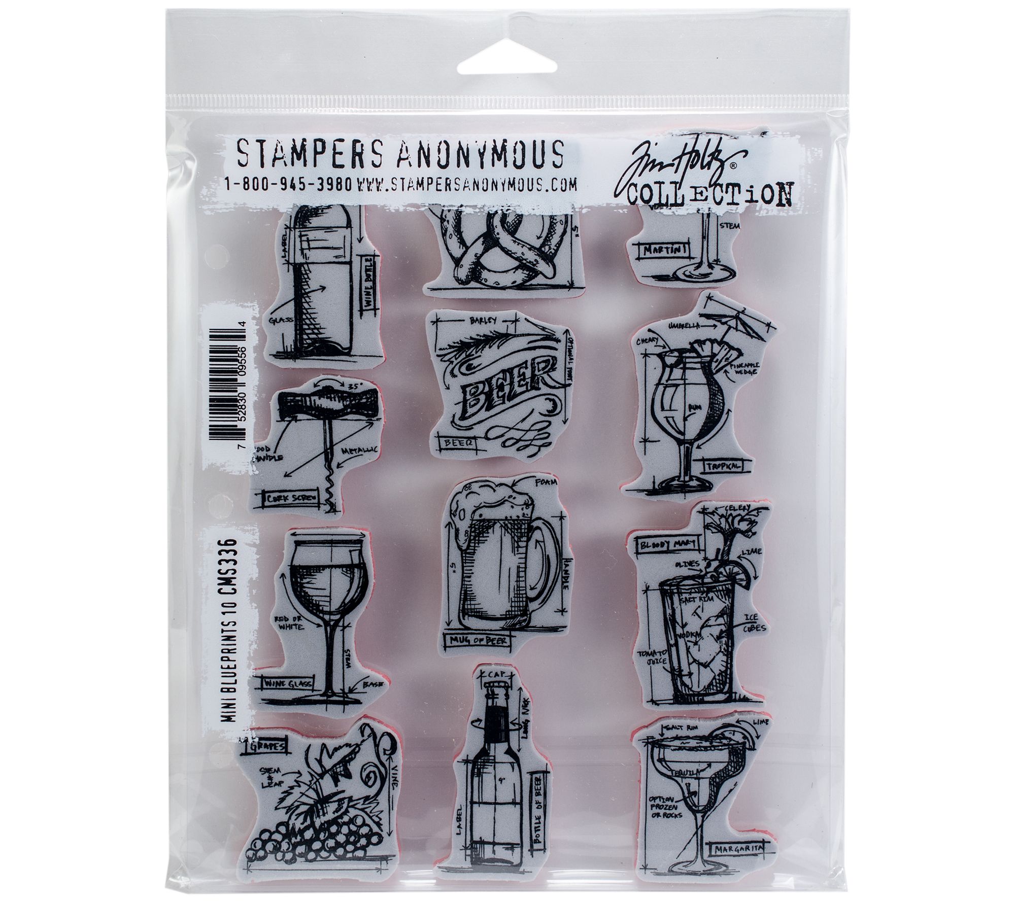 Tim Holtz Cling Stamps 7 x 8.5 - Inventor 1