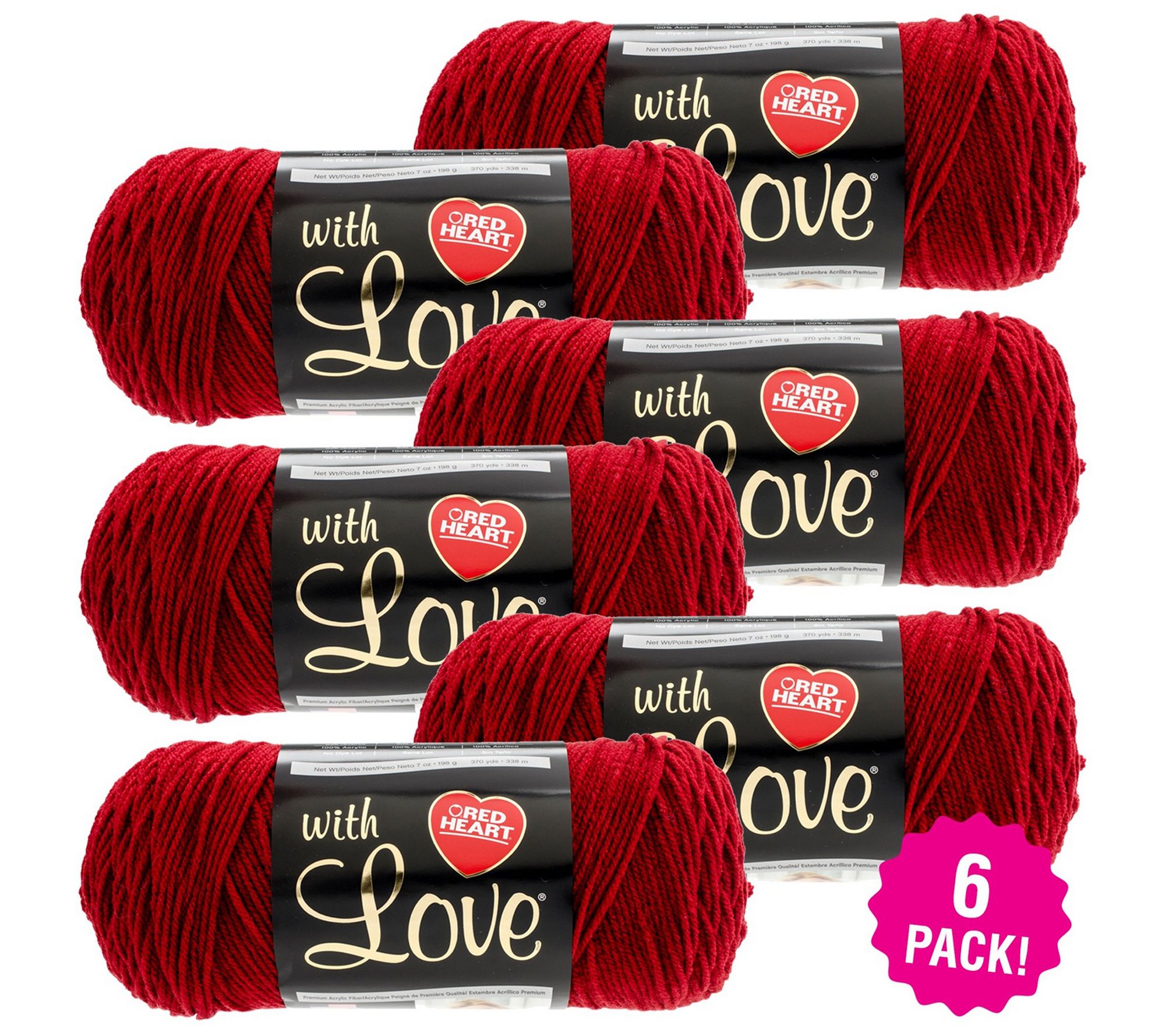 Red Heart With Love Yarn, Berry Red, 7 oz