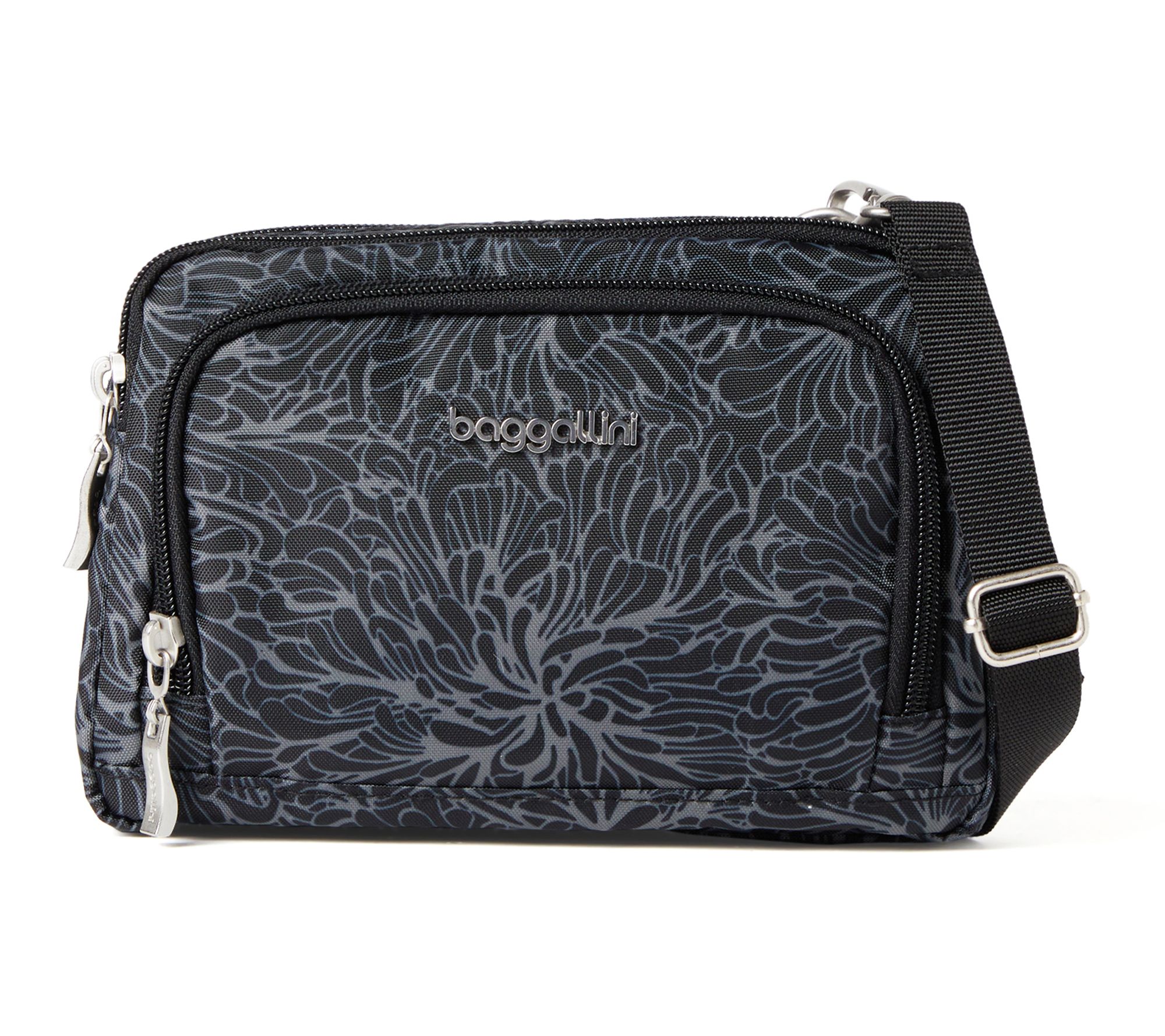 Dooney & Bourke Nylon Triple Zip Crossbody Bag in Black