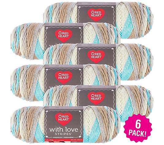 Red Heart Multipack of 6 Sandbar Stripe With Love Yarn