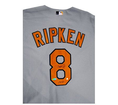 Cal Ripken Jr. Autographed Majestic Gray Baseball Jersey 