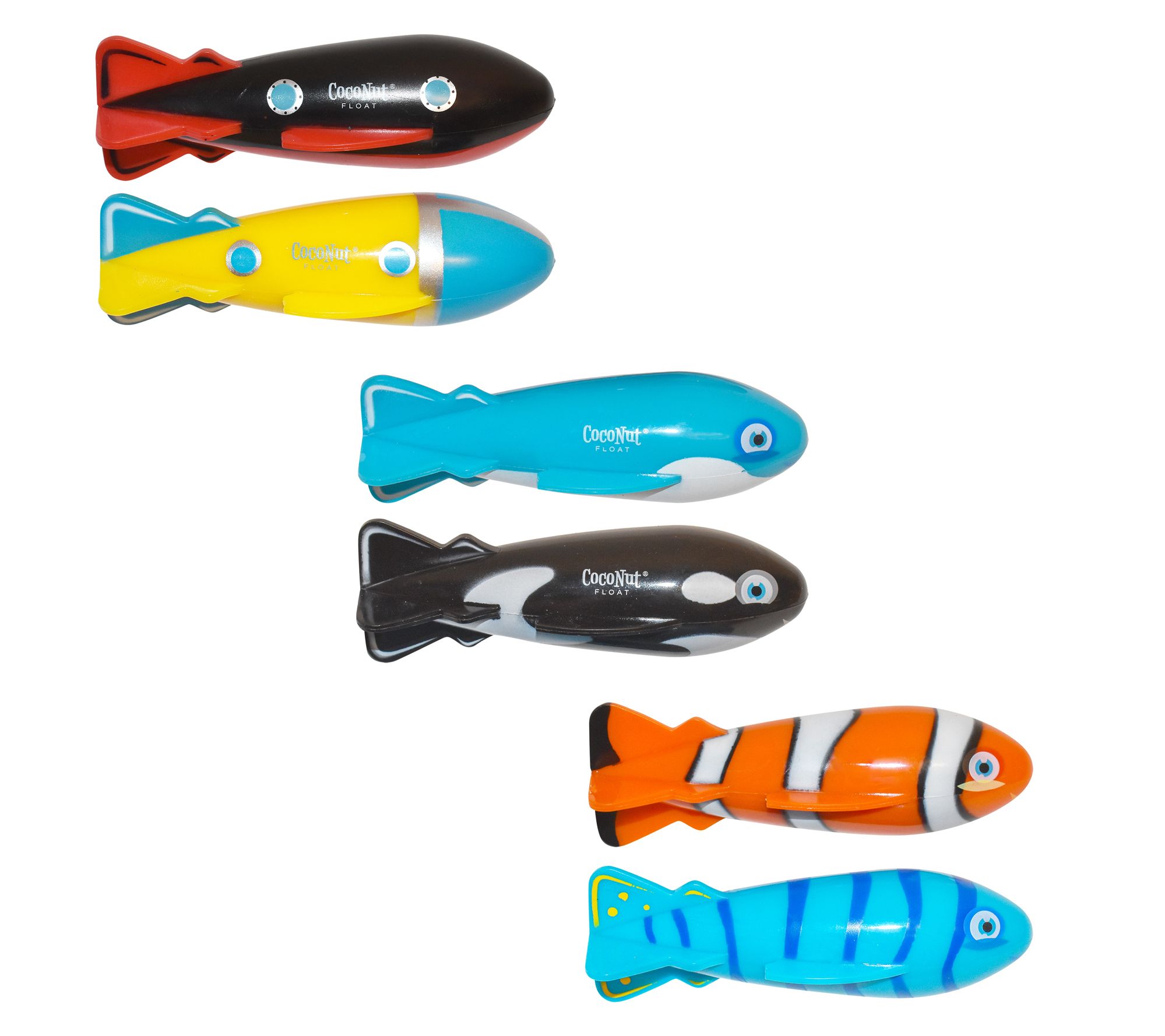 CocoNut Outdoor Torpedo Racer Dive Toys 6pk