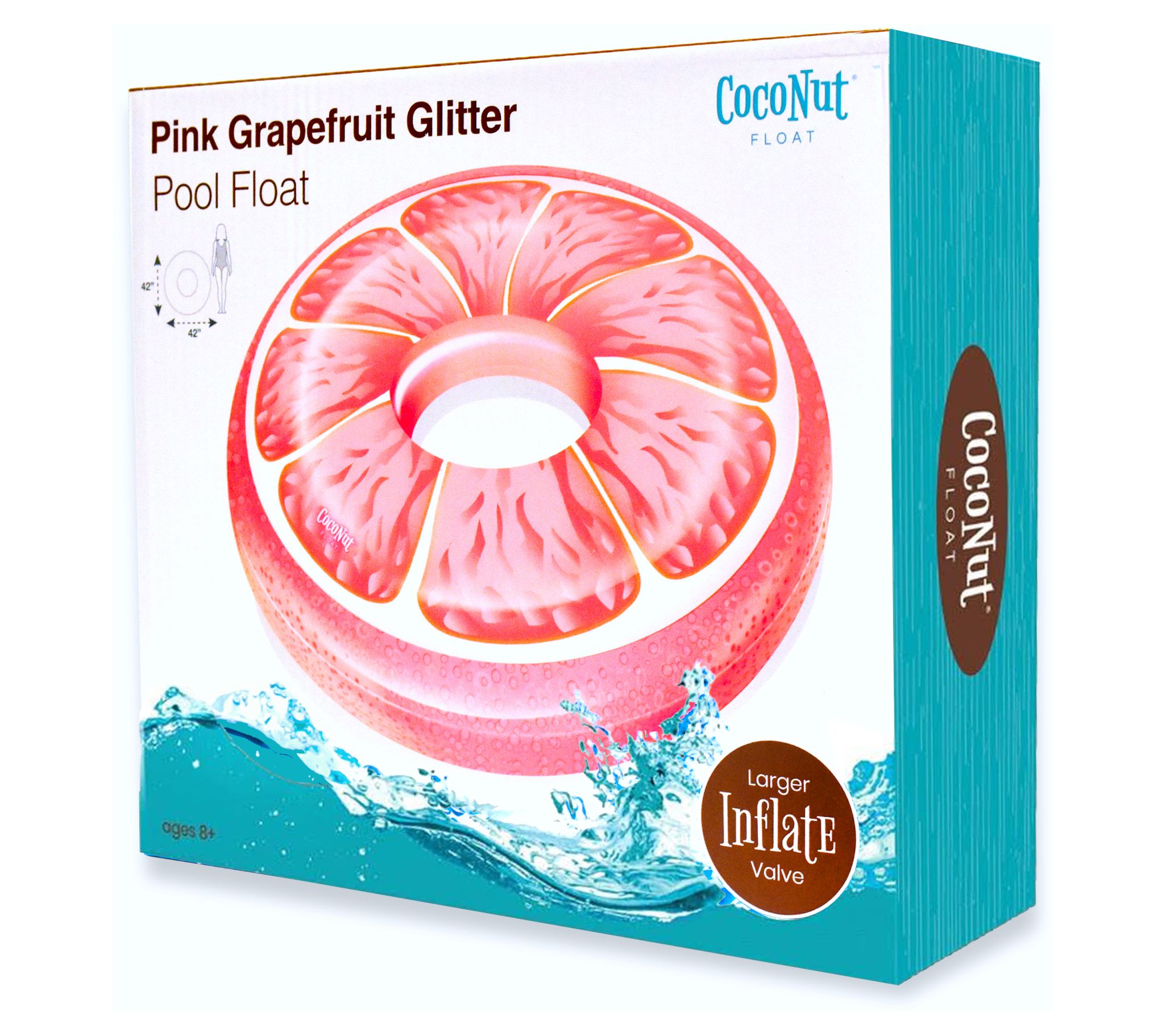 CocoNut Float Pink Grapefruit Glitter Pool Float