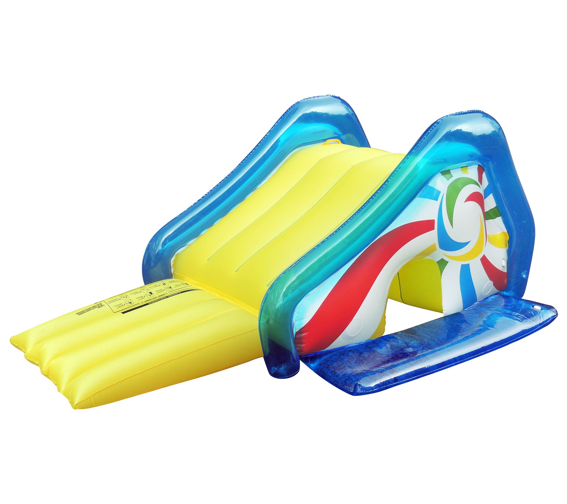 Yellow and Blue Pool Side Slide With Attached Sprayer  98-I
