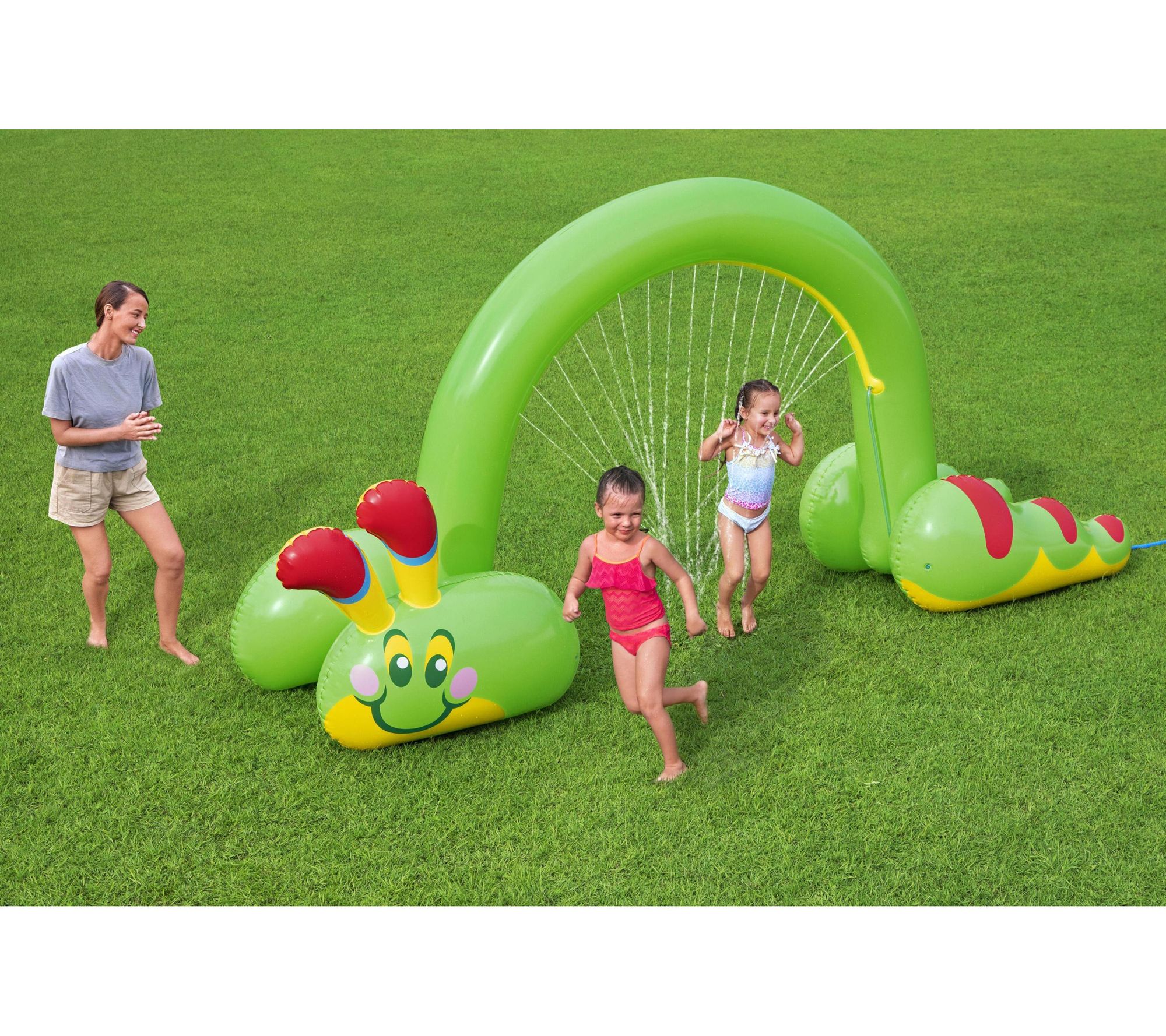 Bestway H2OGO! Jumbo Caterpillar Inflatable Sprinkler Arch - QVC.com