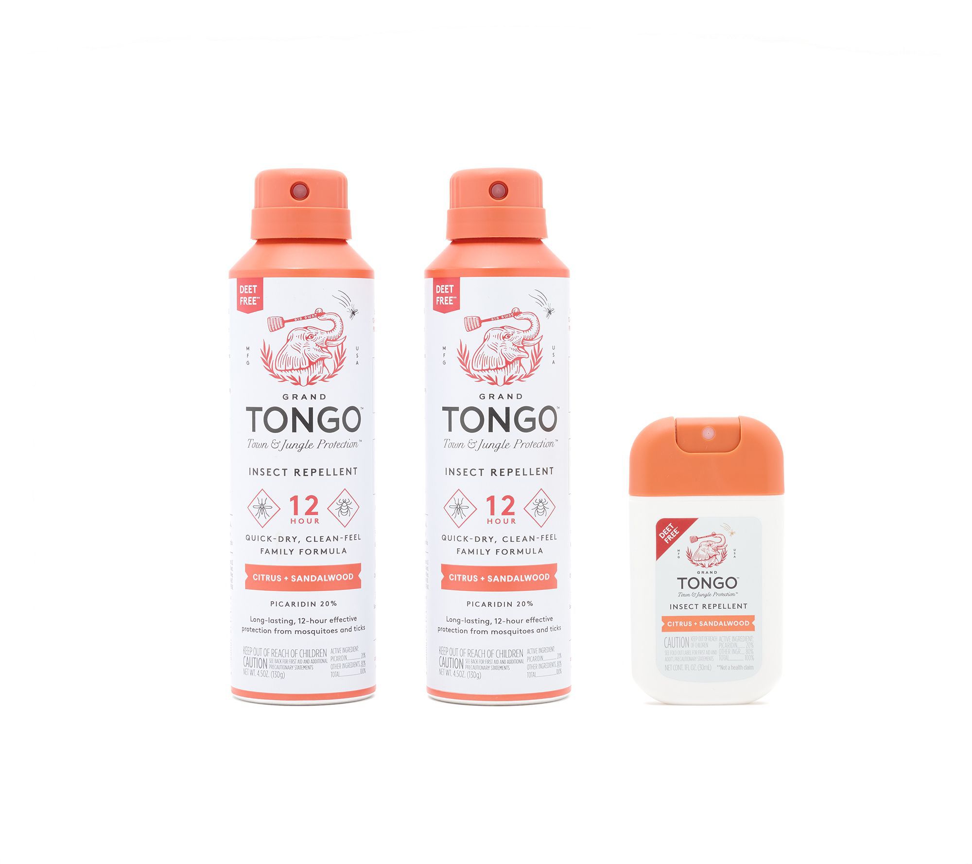 Grand Tongo Set of 3 Insect Repellent Sprays & Pocket Spray