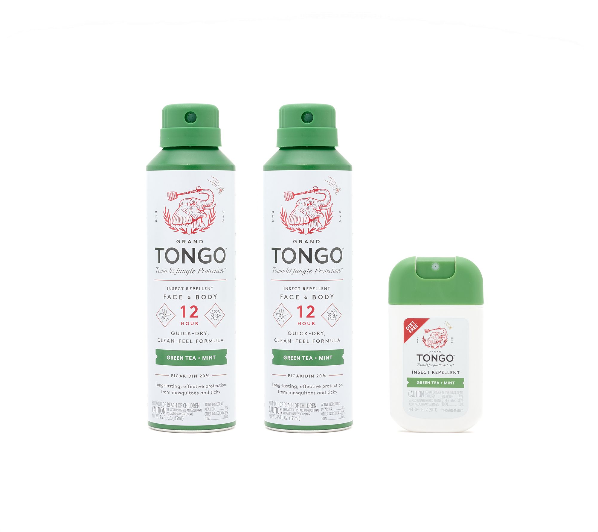 Grand Tongo Set of 3 Insect Repellent Sprays & Pocket Spray